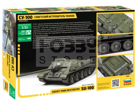 Zvezda SU-100 Soviet tank destroyer makett 1:35 makett (3688Z)