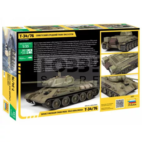 Zvezda T-34/76 mod.1943 Uralmash makett 1:35 (3689Z)