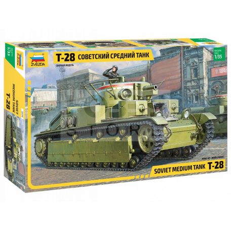 Zvezda T-28 Heavy Tank makett 1:35 (3694Z)