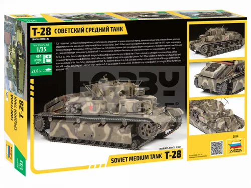 Zvezda T-28 Heavy Tank makett 1:35 (3694Z)