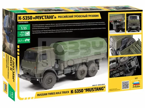 Zvezda Kamaz-5350 Truck 3-axle "Mustang" makett 1:35 (3697Z)