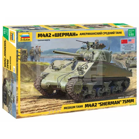 Zvezda M4 A2 Sherman makett 1:35 (3702Z)