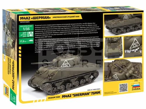 Zvezda M4 A2 Sherman makett 1:35 (3702Z)