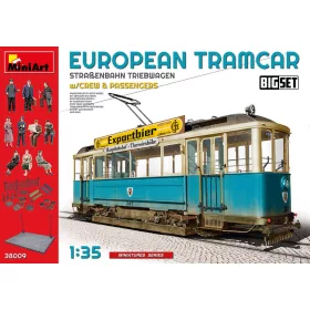   MiniArt European Tramcar with Crew & Passengers – 1:35 vasúti jármű makett