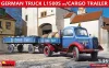 MiniArt German Truck L1500S W/Cargo Trailer – 1:35 teherautó makett