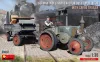 MiniArt German Industrial Tractor D8511 Mod. 1936 with Cargo Trailer (1 Figure) – 1:35 munkagép makett