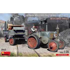   MiniArt German Industrial Tractor D8511 Mod. 1936 with Cargo Trailer (1 Figure) – 1:35 munkagép makett