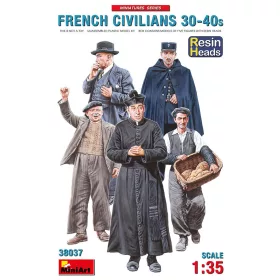   MiniArt French Civilians '30-'40s. Resin Heads – 1:35 figura makett
