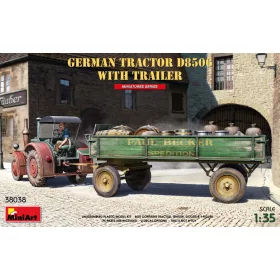   MiniArt German Tractor D8506 with Trailer – 1:35 munkagép makett