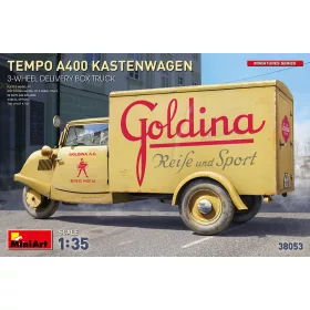   MiniArt Tempo A400 Kastenwagen 3-Wheel Delivery Box Truck – 1:35 teherautó makett