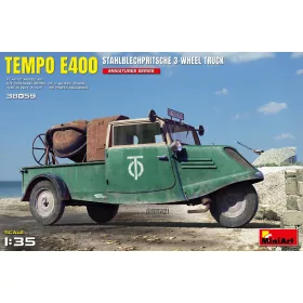   MiniArt Tempo E400 StahlblechPritsche 3-Wheel Truck – 1:35 teherautó makett
