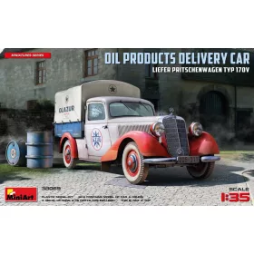   MiniArt Liefer Pritschenwagen Typ 170V Oil Products Delivery Car – 1:35 autó makett