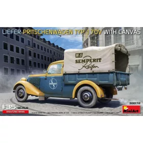   MiniArt Liefer Pritschenwagen Typ 170V with Canvas – 1:35 autó makett