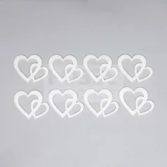 Filcfigura - Dupla szív kicsi, fehér 38076