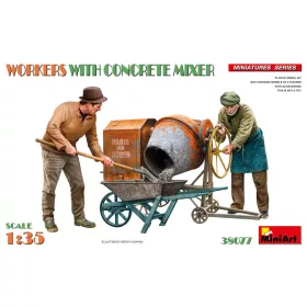 MiniArt WORKERS WITH CONCRETE MIXER – 1:35 figura makett