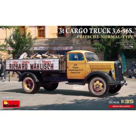   MiniArt 3t Cargo Truck 3,6-36S. Pritsche-Normal-Type – 1:35 teherautó makett
