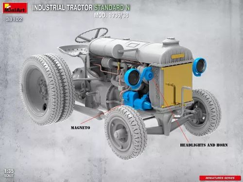 MiniArt Industrial Tractor Standard N Mod. 1936/38 – 1:35 munkagép makett