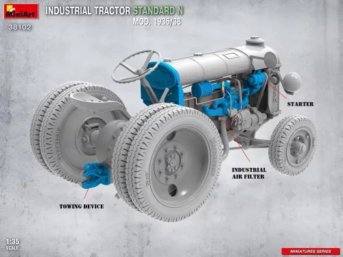MiniArt Industrial Tractor Standard N Mod. 1936/38 – 1:35 munkagép makett