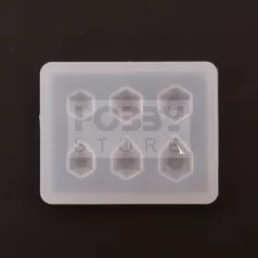   Professzionális szilikon öntőforma-átlátszó-vegyes hatszög-4 x 5 x 0,5 cm (5 db/csomag)