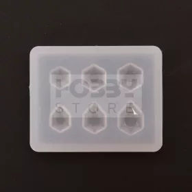   Professzionális szilikon öntőforma-átlátszó-vegyes hatszög-4 x 5 x 0,5 cm (5 db/csomag)