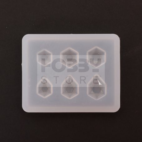 Professzionális szilikon öntőforma-átlátszó-vegyes hatszög-4 x 5 x 0,5 cm (5 db/csomag)