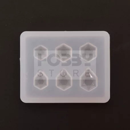 Professzionális szilikon öntőforma-átlátszó-vegyes hatszög-4 x 5 x 0,5 cm (5 db/csomag)
