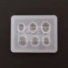   Professzionális szilikon öntőforma-átlátszó-vegyes kör és négyzet-4 x 5 x 0,5 cm (5 db/csomag)