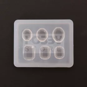   Professzionális szilikon öntőforma-átlátszó-vegyes kör és négyzet-4 x 5 x 0,5 cm (5 db/csomag)