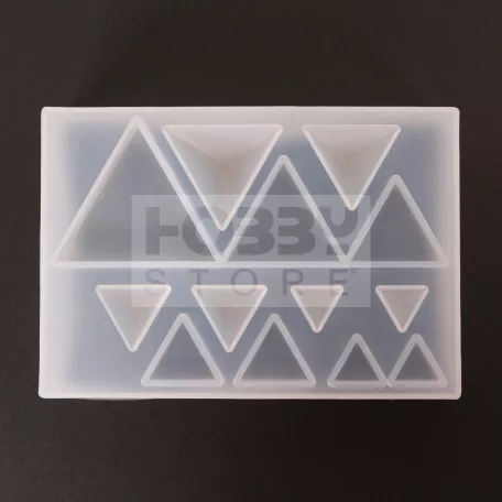 Professzionális szilikon öntőforma-átlátszó-vegyes háromszög-6,4 x 9 x 2,2 cm (5 db/csomag)