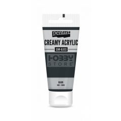   Pentart selyemfényű krémes akrilfesték-fekete 200 ml 39002