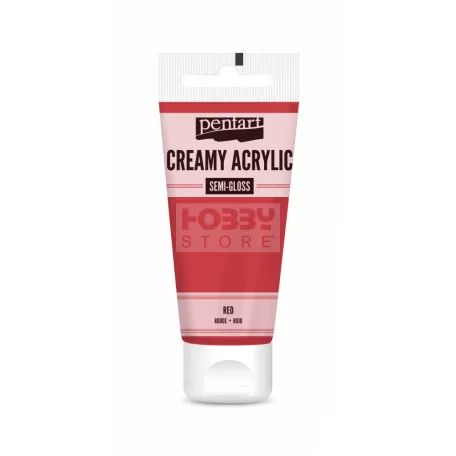 Pentart selyemfényű krémes akrilfesték-piros 200 ml 39003