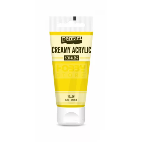 Pentart selyemfényű krémes akrilfesték-sárga 200 ml 39005