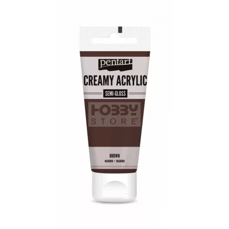 Pentart selyemfényű krémes akrilfesték-barna 200 ml 39019