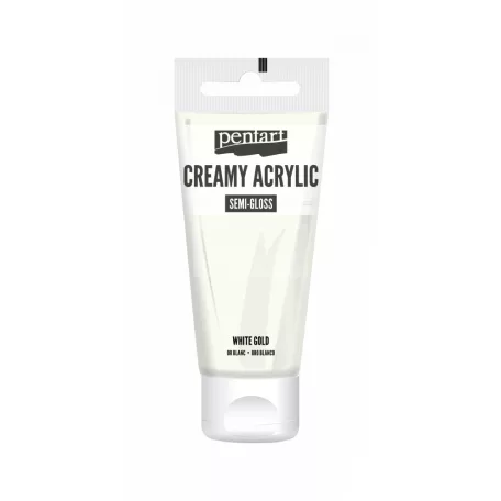 Pentart Krémes akrilfesték metál 200 ml fehérarany 39023