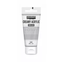 Pentart Krémes akrilfesték metál 200 ml ezüst 39024