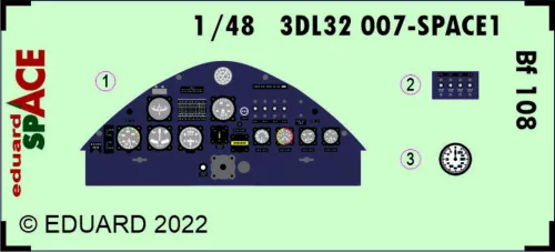 Eduard Accessories Bf 108 SPACE 1/32 - SPACE 3D cockpit-részletező készlet