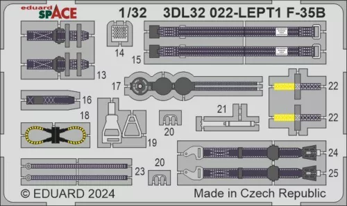 Eduard Accessories F-35B SPACE 1/32 - SPACE 3D cockpit-részletező készlet