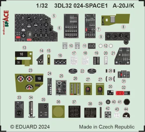 Eduard Accessories A-20J/K SPACE HKM - SPACE 3D cockpit-részletező készlet