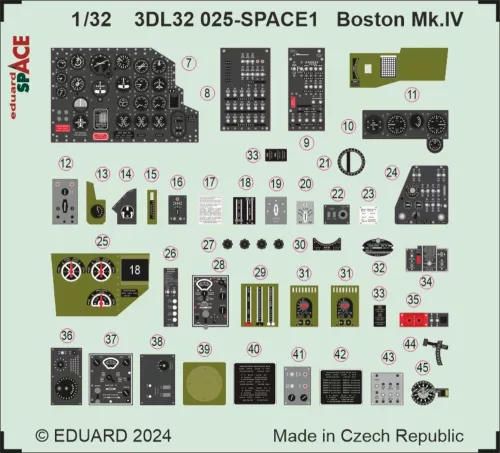 Eduard Accessories Boston Mk.IV SPACE HKM - SPACE 3D cockpit-részletező készlet