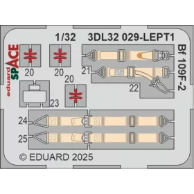   Eduard Accessories Bf 109F-2 SPACE  HOBBY 2000 / HASEGAWA - Bf 109F-2 HOBBY 2000 – SPACE 3D cockpit-részletező készlet