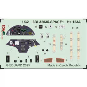   Eduard Accessories Hs 123A SPACE 1/32 for ICM - SPACE 3D cockpit-részletező készlet