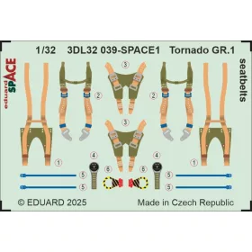   Eduard Accessories Tornado GR.1 seatbelts SPACE for Italeri - SPACE 3D biztonságiöv-készlet