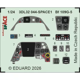   Eduard Accessories Bf 109G-5 SPACE for Airfix - SPACE 3D cockpit-részletező készlet