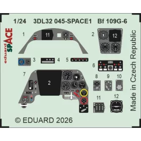   Eduard Accessories Bf 109G-6 SPACE for Airfix - SPACE 3D cockpit-részletező készlet