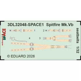   Eduard Accessories Spitfire Mk.Vb seatbelts SPACE for Kotare - SPACE 3D biztonságiöv-készlet