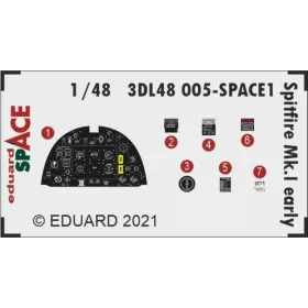   Eduard Accessories Spitfire Mk.I early SPACE 1/48 for EDUARD - SPACE 3D cockpit-részletező készlet