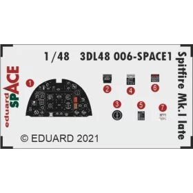   Eduard Accessories Spitfire Mk.I late SPACE 1/48 for EDUARD - SPACE 3D cockpit-részletező készlet