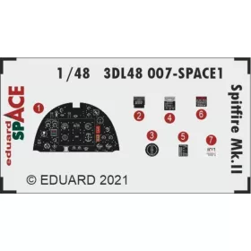   Eduard Accessories Spitfire Mk.II SPACE 1/48 for EDUARD - SPACE 3D cockpit-részletező készlet