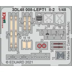   Eduard Accessories Il-2 SPACE 1/48 for ZVEZDA - SPACE 3D cockpit-részletező készlet