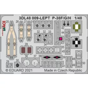   Eduard Accessories P-38F SPACE 1/48 for TAMIYA - SPACE 3D cockpit-részletező készlet
